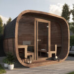 sauna drewniana w ogrodzie